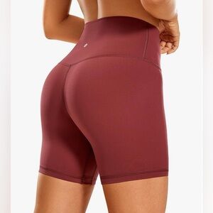 CRZ YOGA Women's Naked Feeling Biker Shorts 6" Savannah Red Women's Medium